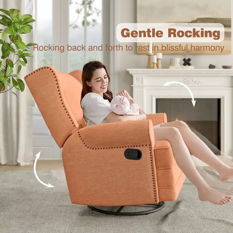 Swivel Recliner Chair with Extra Large Footrest, Grey