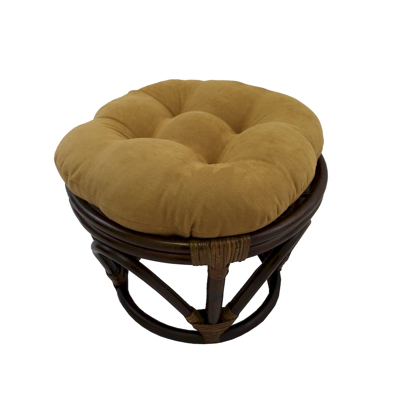 Bali 18-inch Footstool with Microsuede Cushion