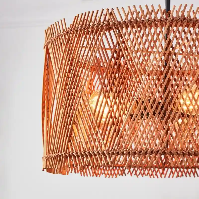 KAWOTI 5-Light Hand-woven Natural Bamboo Pendant Light - W22.5  x H65.25