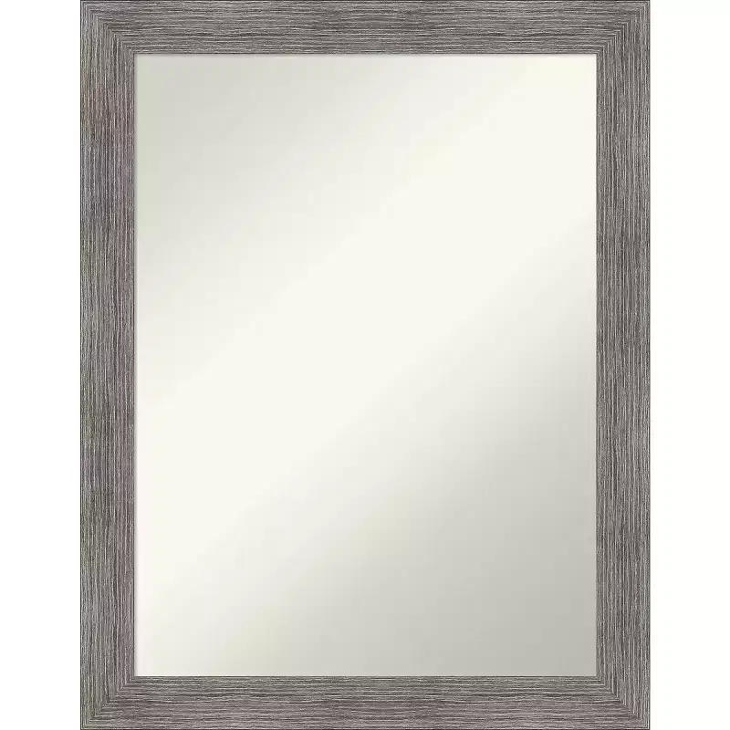 22" x 28" Non-Beveled Pinstripe Plank Narrow Wall Mirror: Modern, Rectangle, Amanti Art