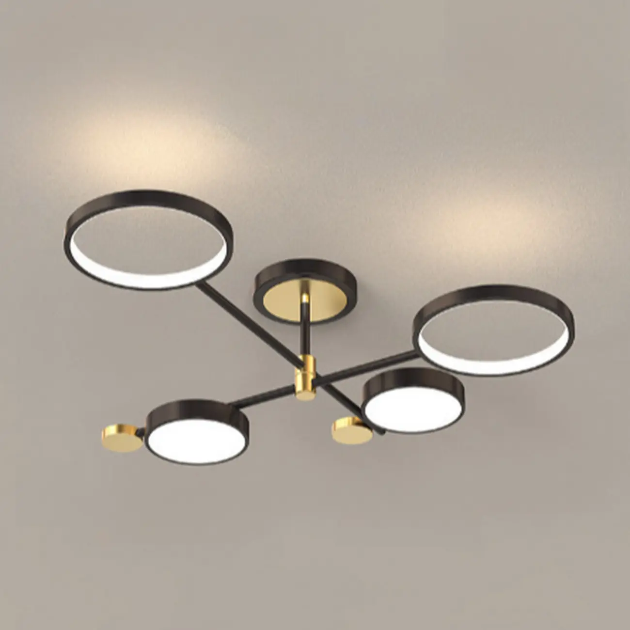 Modish Geometric Circular Dimmable Semi Flush LED Ceiling Light