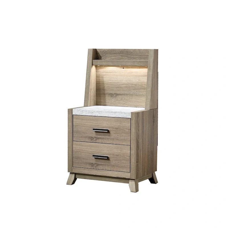 Daemon 6 Piece Light Brown Panel Bedroom Set