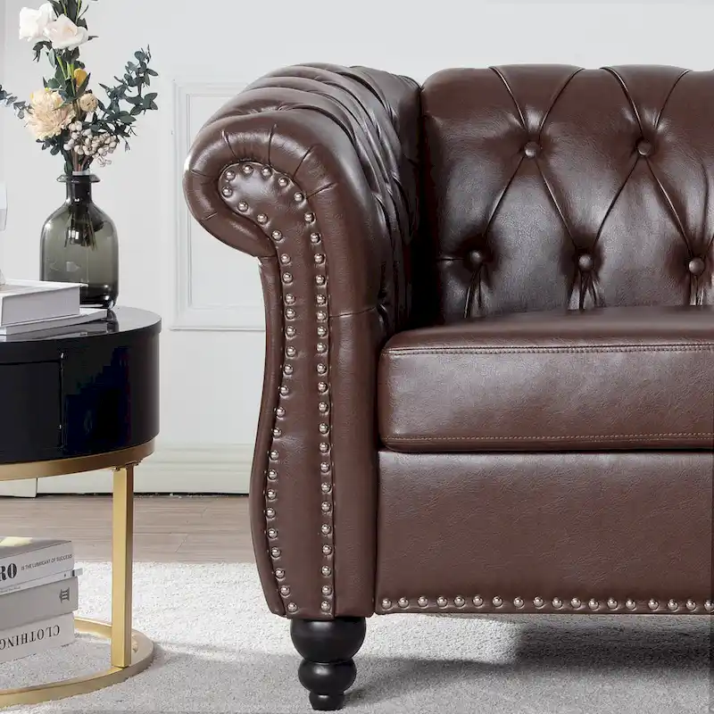 Christopher Knight Home- Winston PU Leather Chesterfield Club Chair