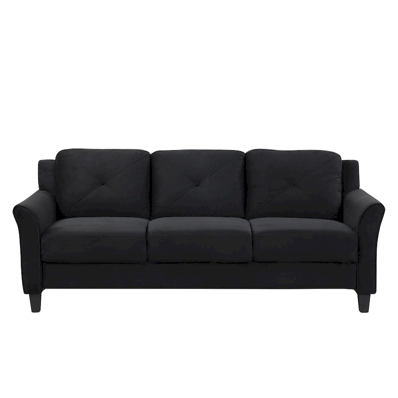 74.9 Polyester 3-Seater Sofa with Wood Frame, High Elastic Sponge Cushion