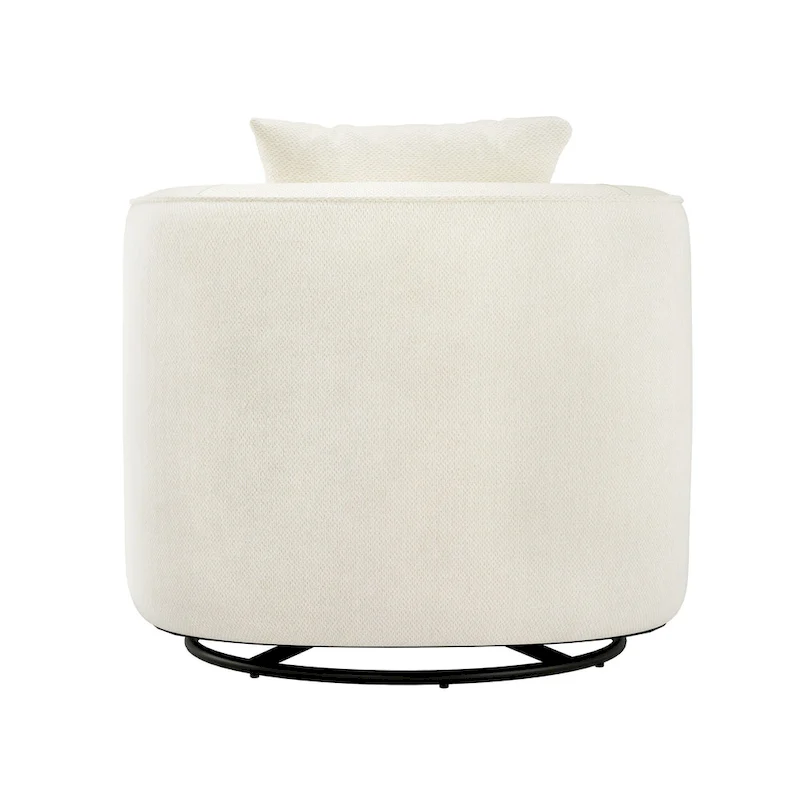 LUE BONA Swivel Accent Armchair Fabric Blend, Modern Upholstered Barrel Chair Living Room Sofa Chair