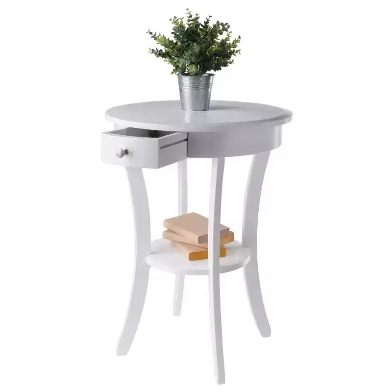 Sasha Round Accent Table - White - Winsome