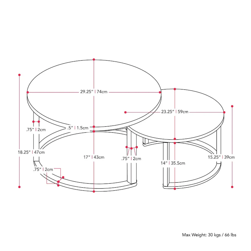Set of 2 Nesting Coffee Tables