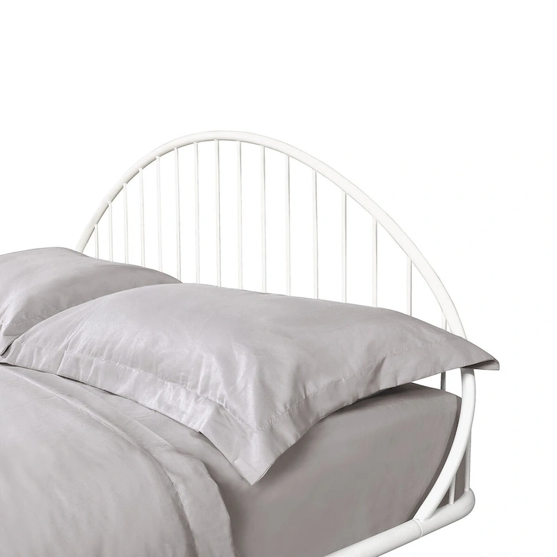 Furniture of America Duke Curved Metal Powder Coated Bed Frame, No Box Spring Needed