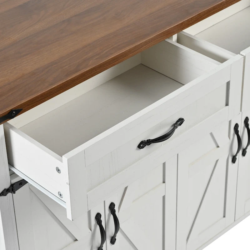 53.5 Farmhouse Kitchen Island with Power Outlet