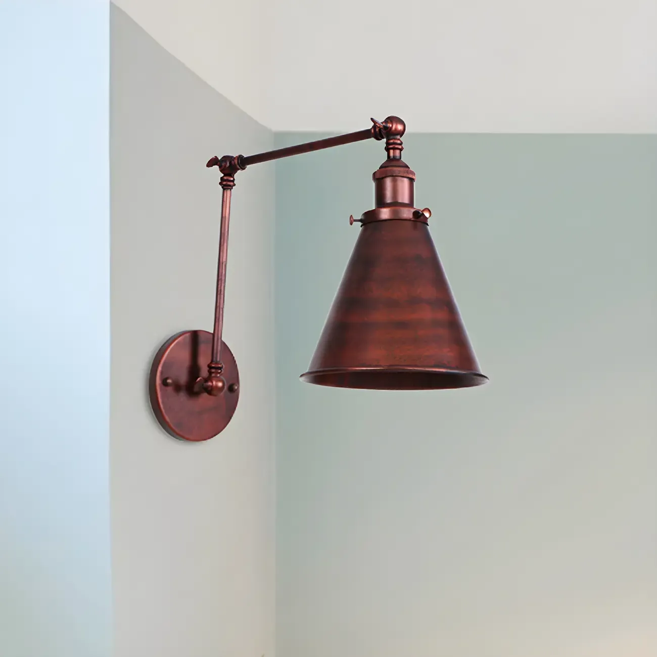 Industrial Metal Cone Swing Arm Wall Light