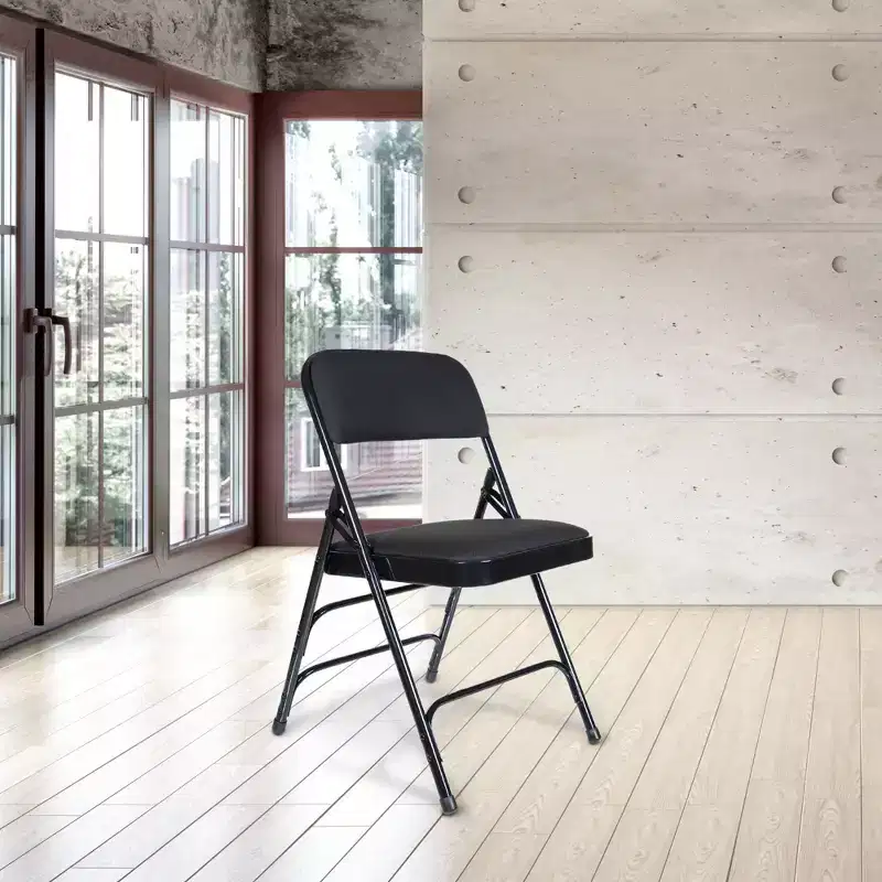 Set of 4 Deluxe Fabric Padded Triple Brace Folding Chairs - Hampden Furnishings