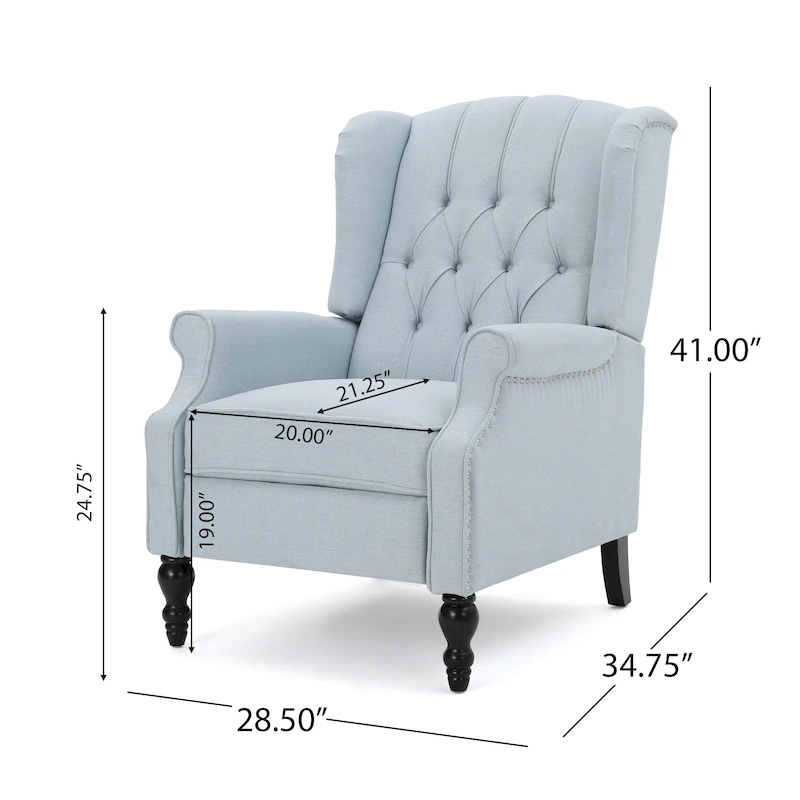 Walter Tufted Fabric Wingback Recliner Club Chair by Christopher Knight Home