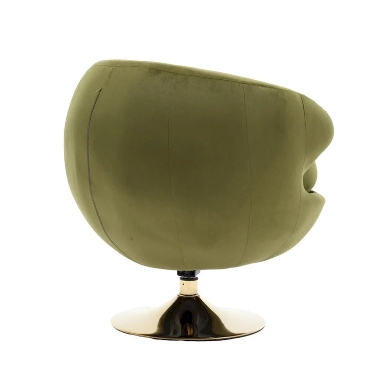 HOMEFUN Velvet 360 Degree Swivel Left Cuddle Barrel Accent Chairs