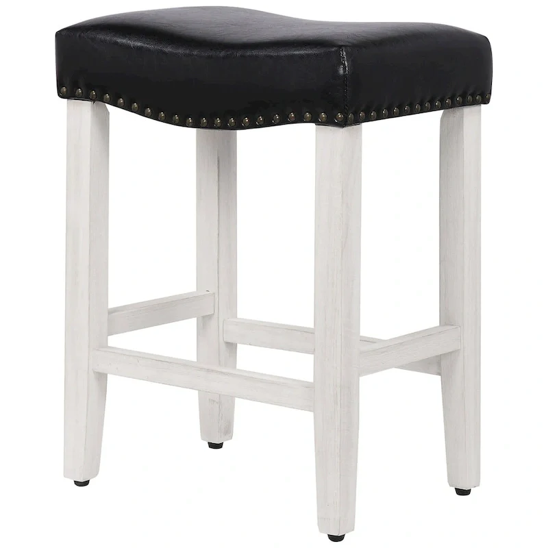 Jameson Upholstered Polyester Antique White 24 Inch Counter Stool