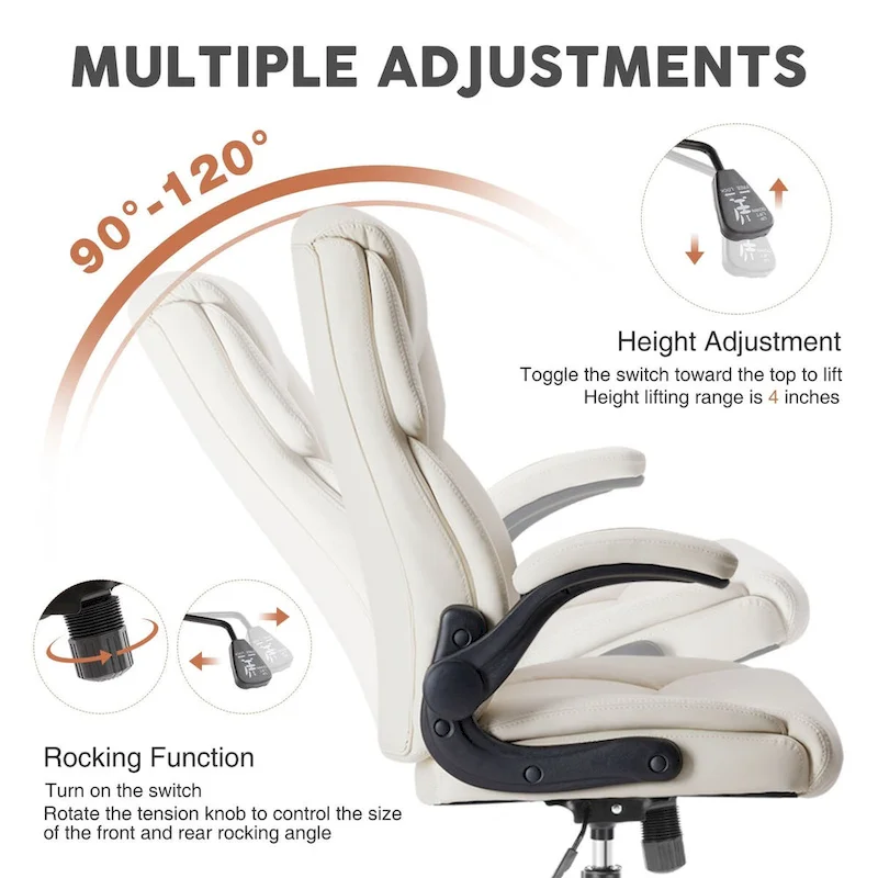 Flip-Up Armrest Adjustable Ergonomic Home Office chair