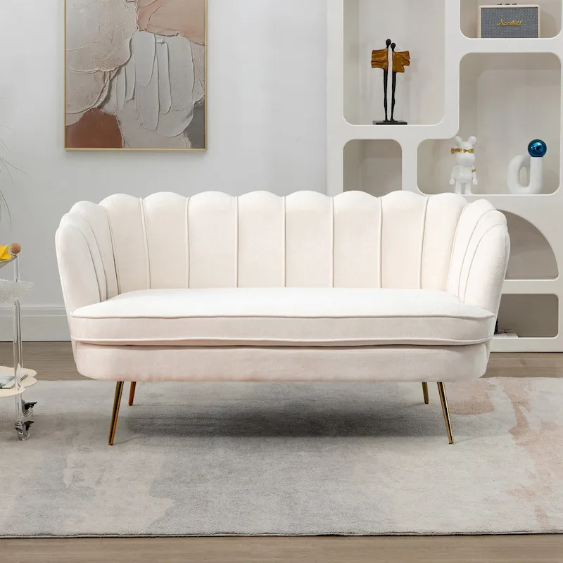 59W Mid-century Modern Tufted Loveseat Upholstered Sofa