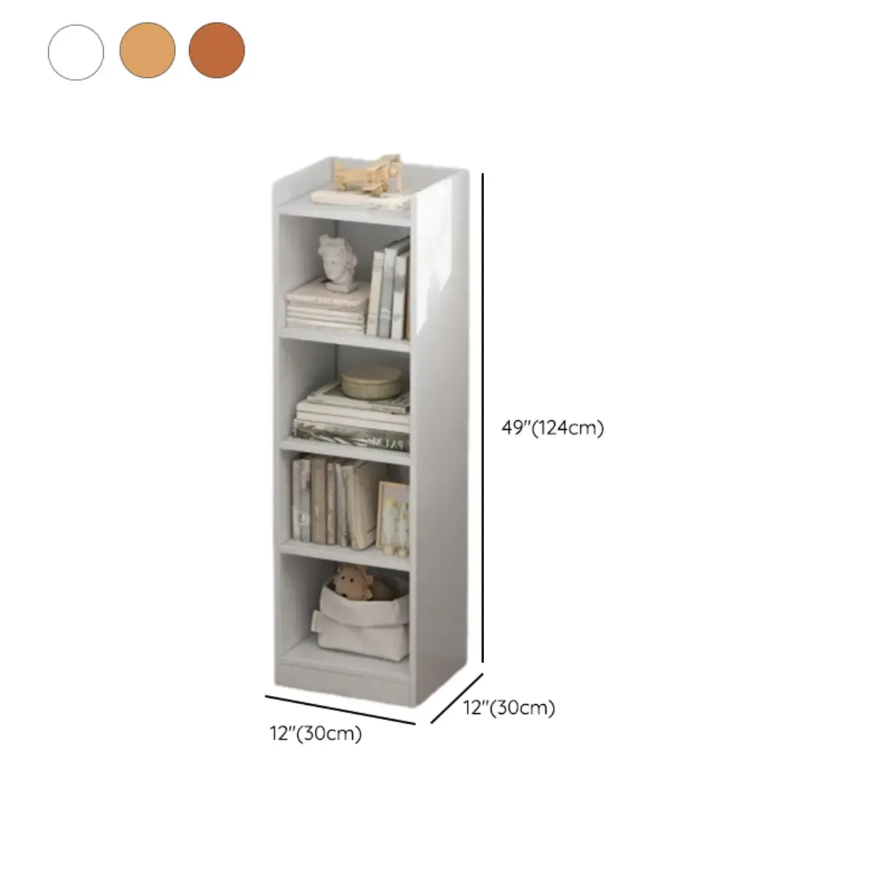 Scandinavian Oak Rectangle 5-Shelf Wood Bookcase