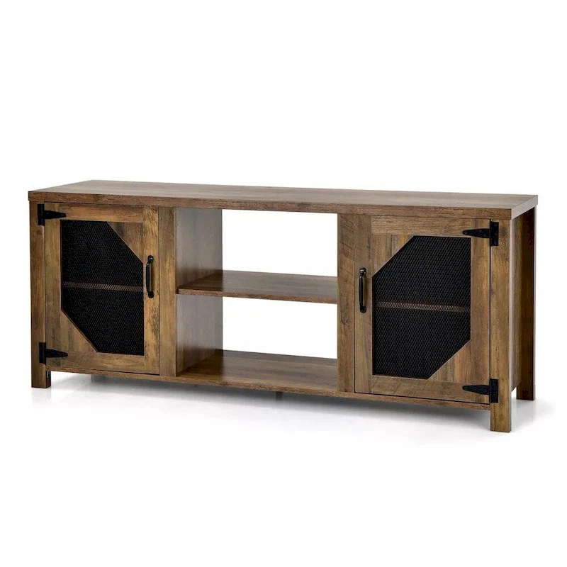 Entertainment Media Center TV Stand for TVs up to 65 W/ Steel Mesh - 58 inches