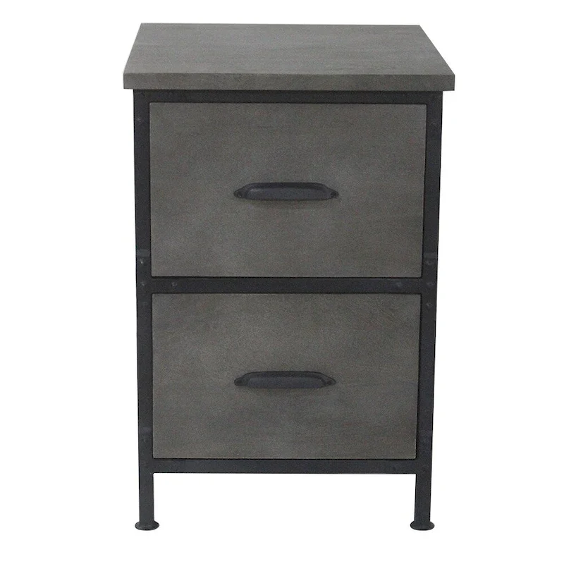 Lafayette rustic 2 drawer filing cabinet in Rowan Gray finish