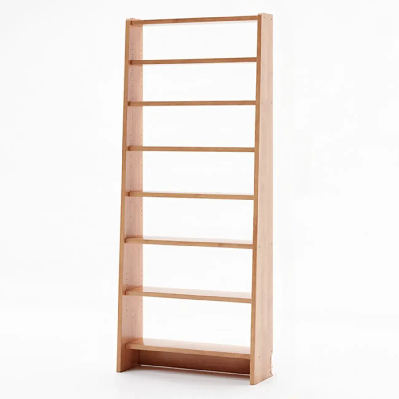 Tall Modern White Wooden Open Vertical Bookcase