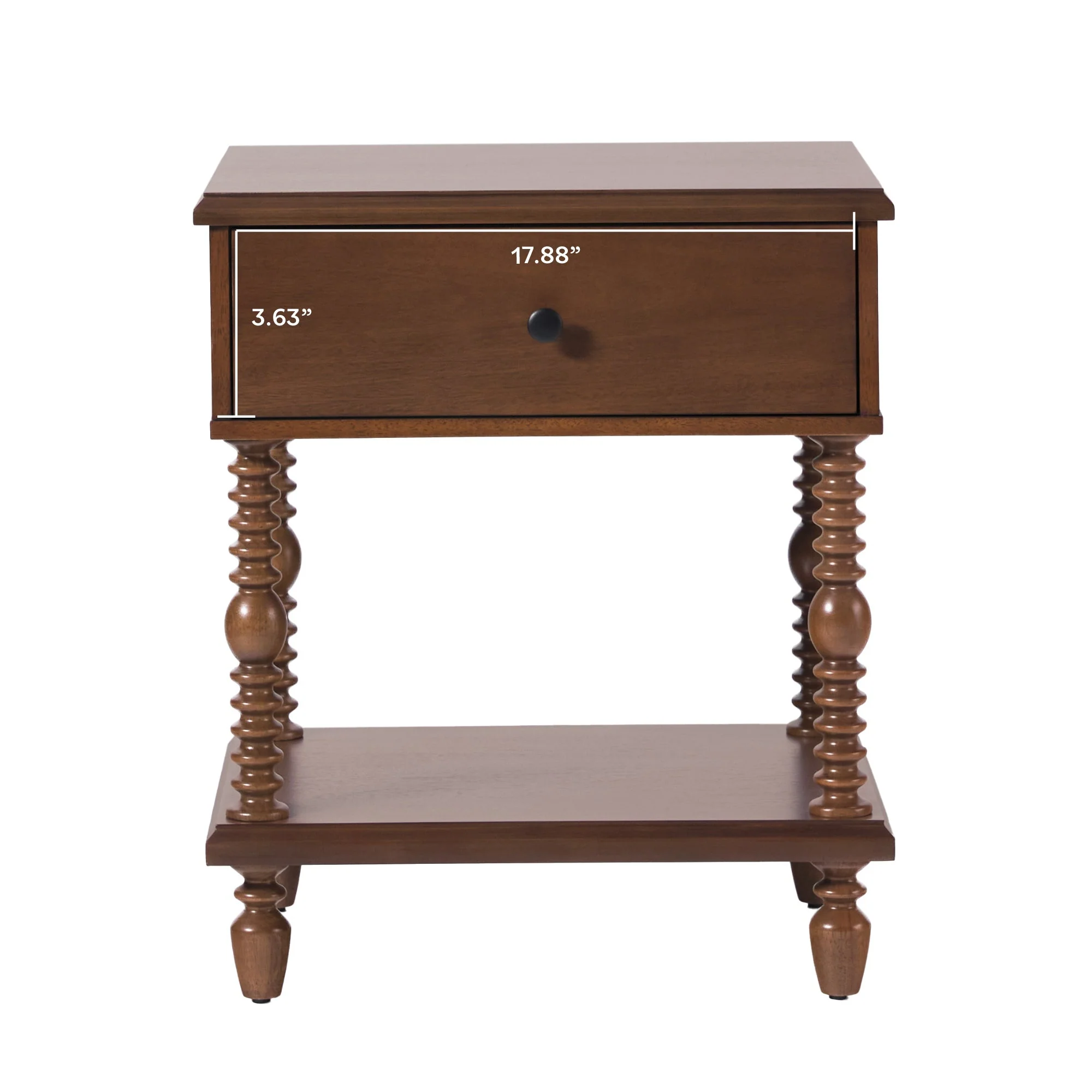 Traditional Vivienne Easy Assembly Solid Wood Nightstand