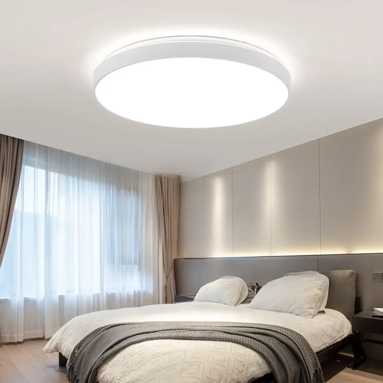 Stylish Circular Acrylic Flush Ceiling Light in Multi Dimming