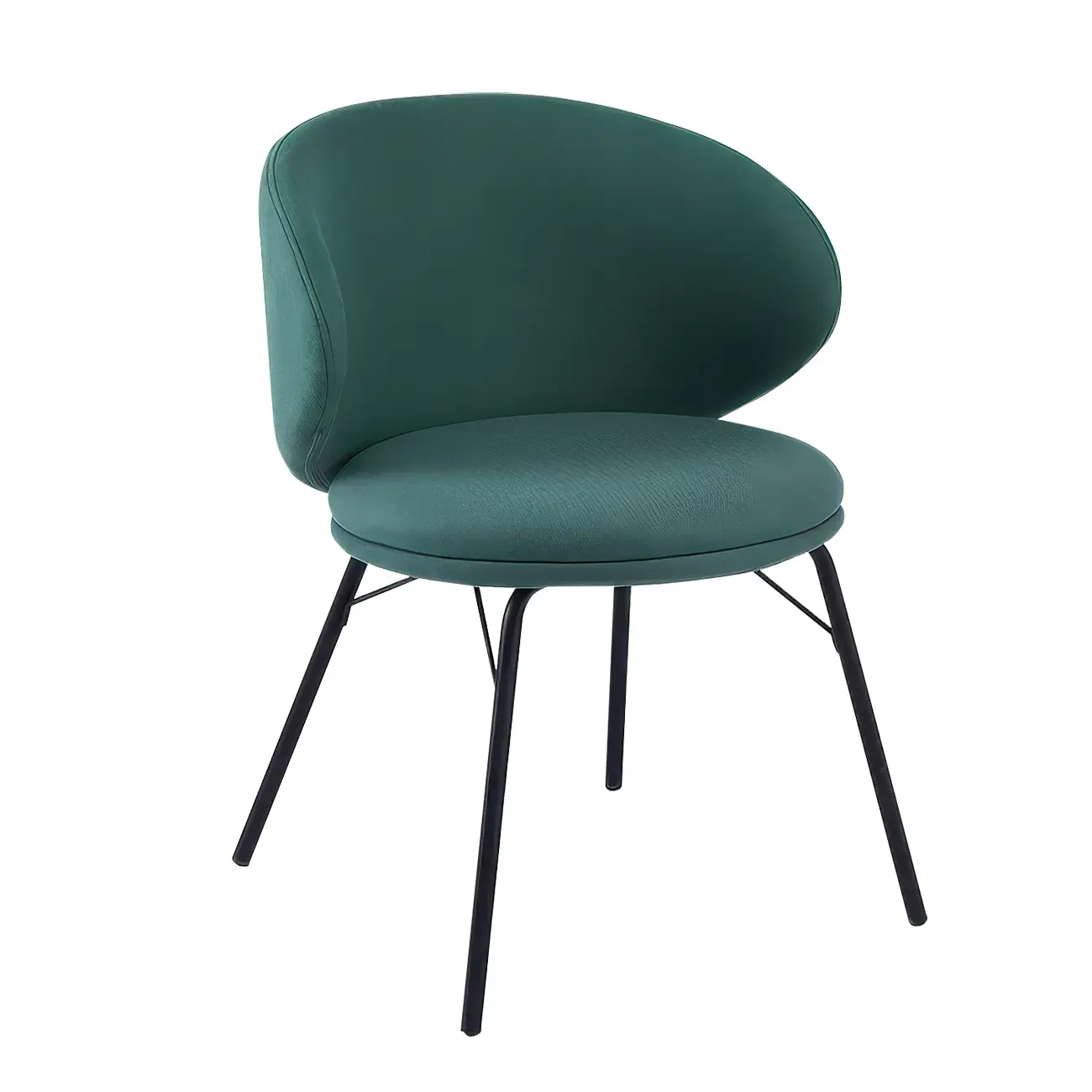 Modern Leathaire Upholstered Metal Leg Dining Chair
