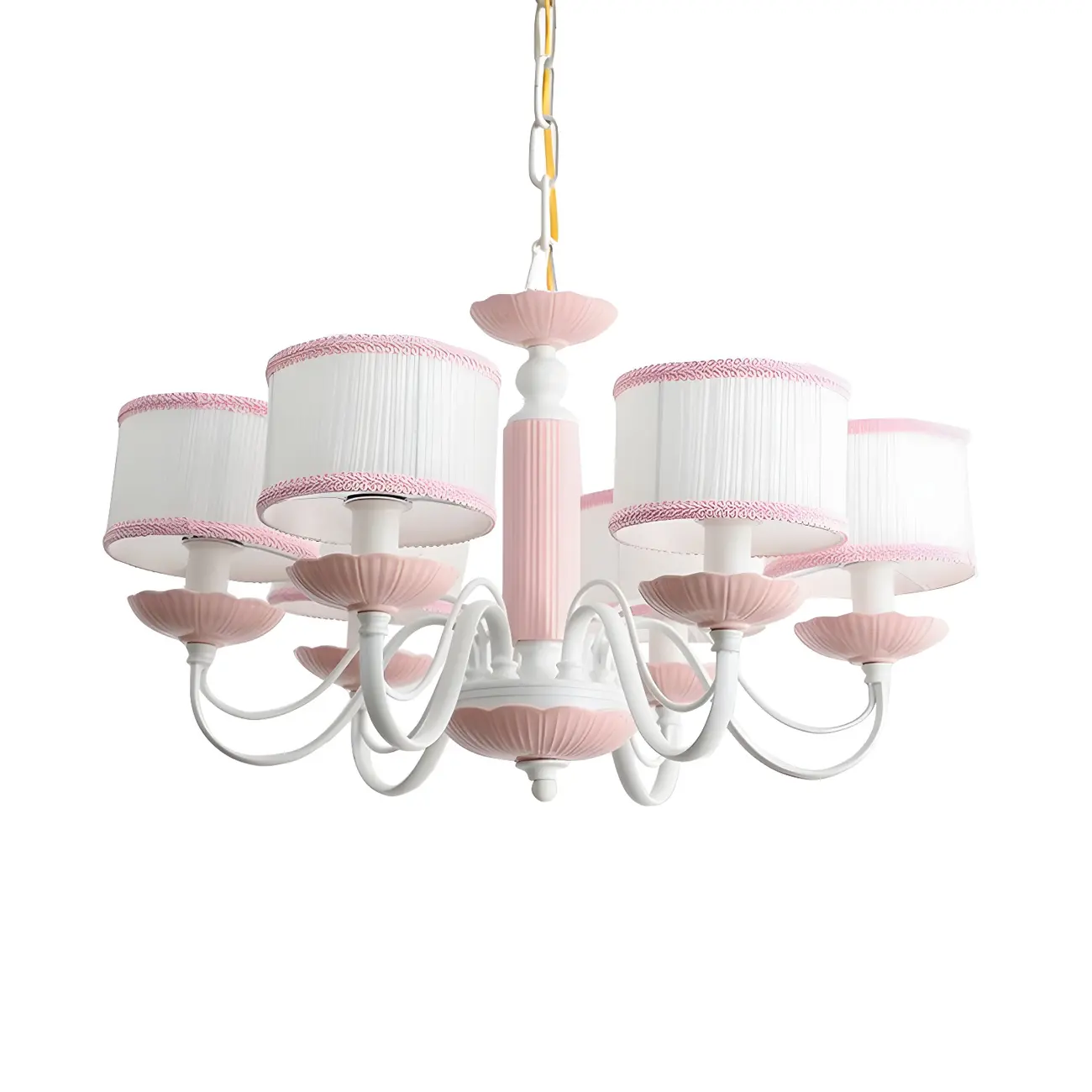 Pink Glass Retro Flower Shaped Chandelier Light