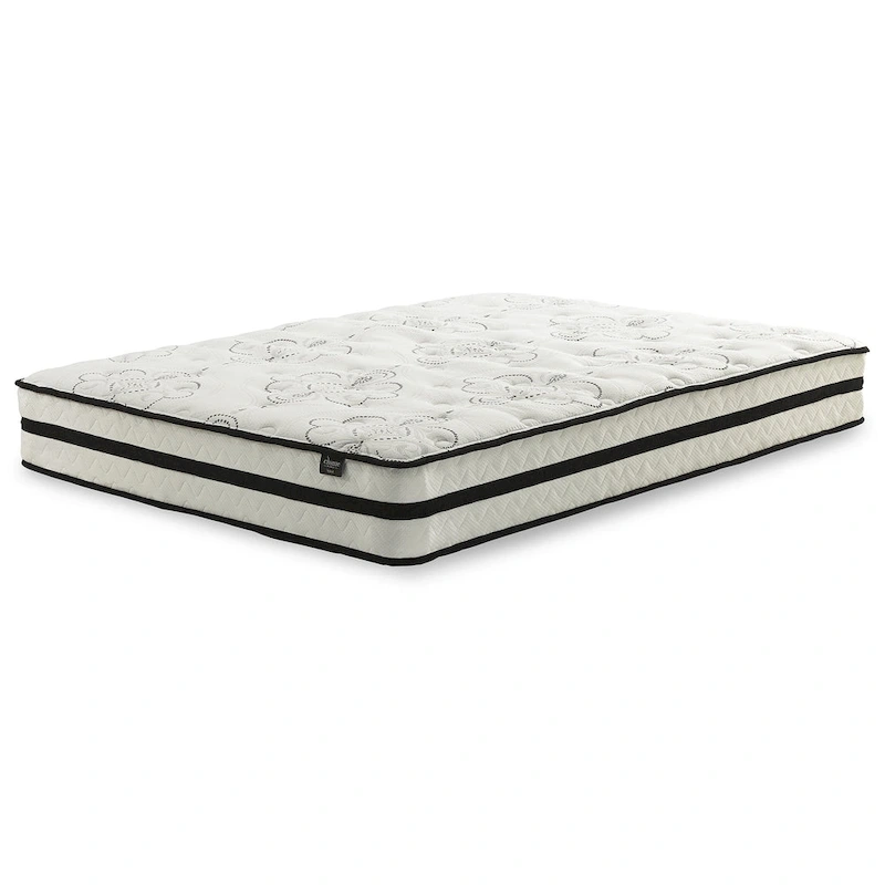 Signature Design by Ashley Chime 10 Inch Hybrid Black/White 2-Piece Mattress Package