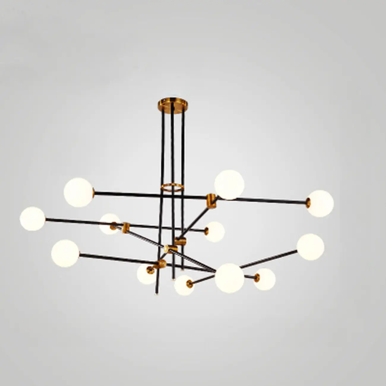 6-Light Black Industrial Sputnik Chandelier