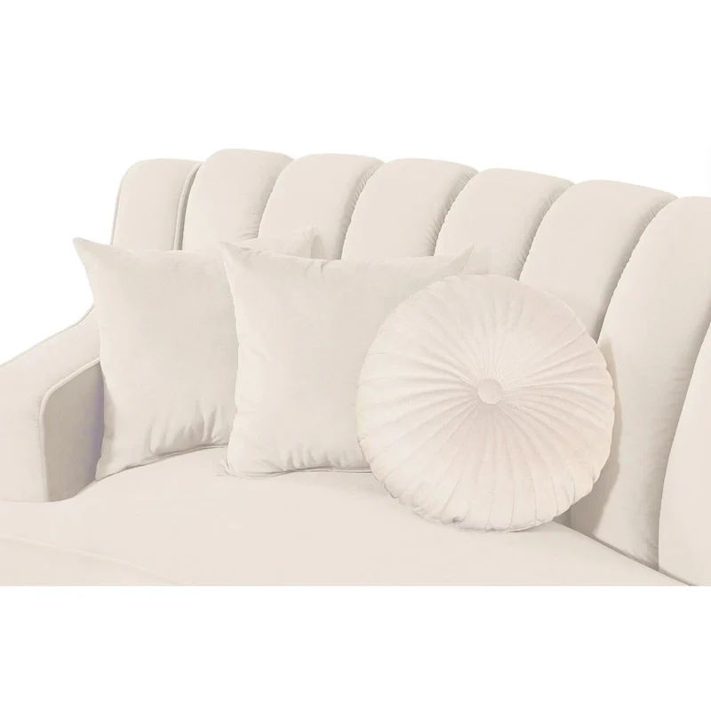 142Velvet Fabric Curve Sectional Sofa - 142