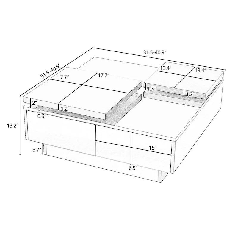 Modern Square Wood Coffee Table