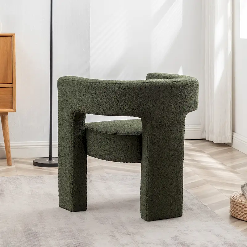 KINWELL 28 Wide Boucle Upholstered Square Armchair