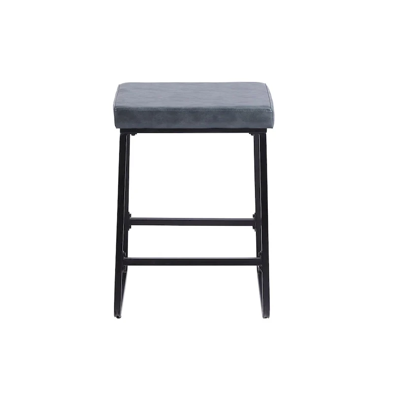 Porthos Home Selma Counter Stools Set of 2, PU Leather, Iron Legs