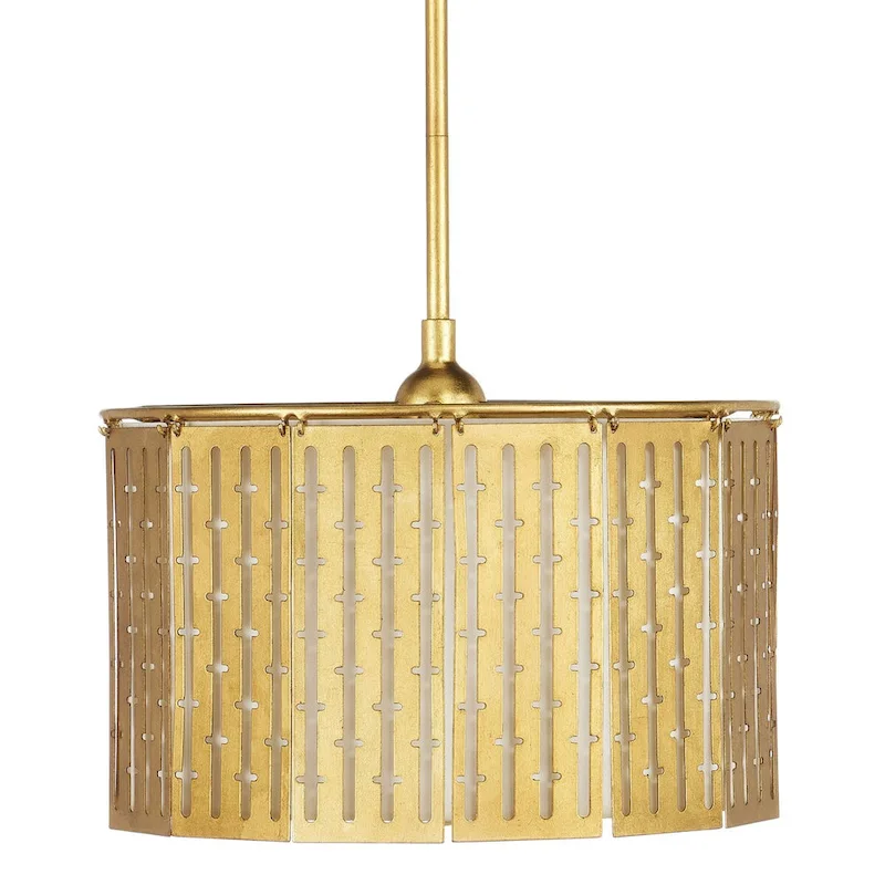 Currey & Company St. Albans 15  Gold 3-Light Pendant - 15.5 h x 15 dia.