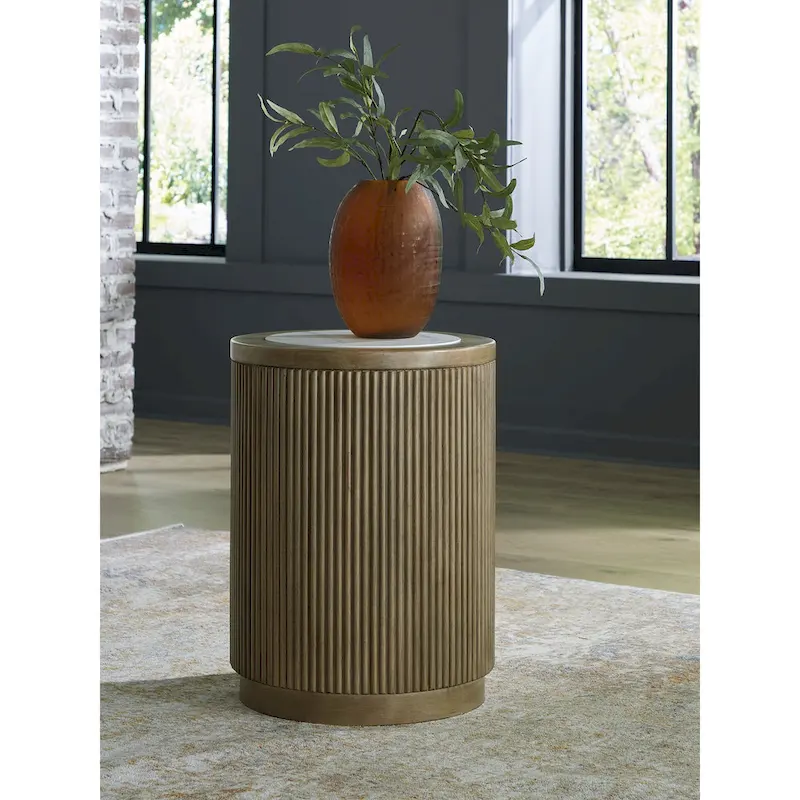 Signature Design by Ashley Camdill Light Brown/White End Table - 18.13  W x 18.13  D x 23.75  H