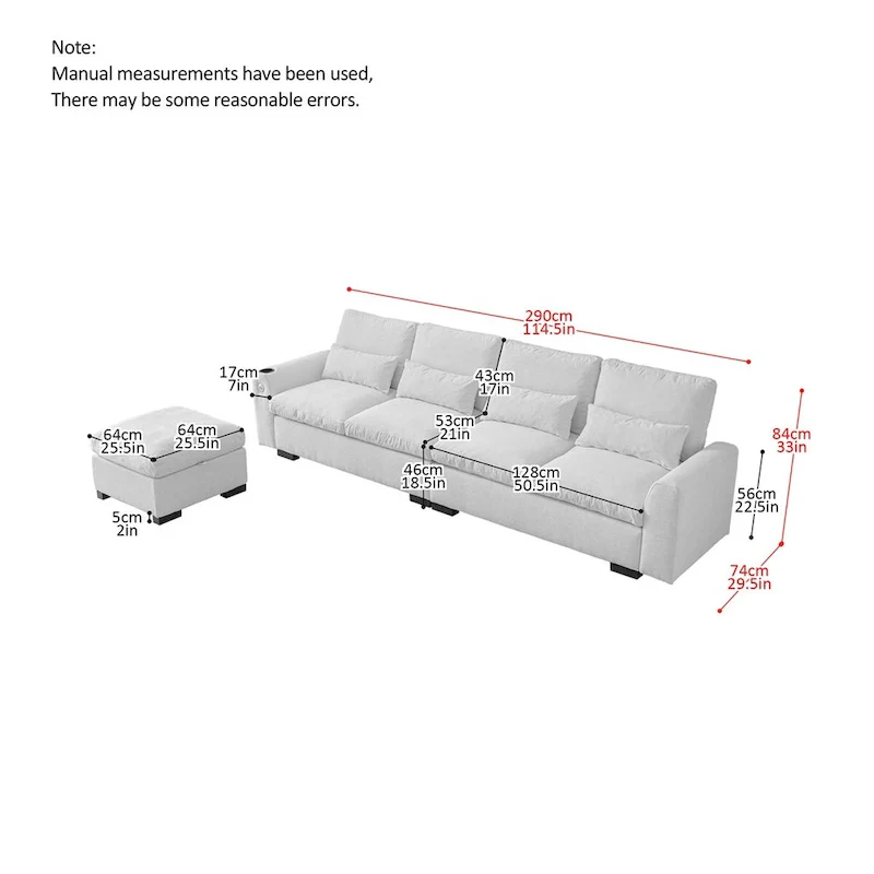 Sectional leather L-Shaped Sofa Couch with Reversible Chaise Lounge