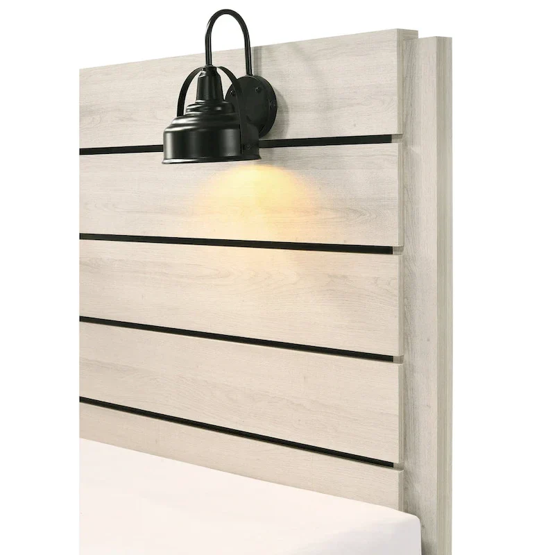 Edyth 6 Piece White LED Panel Bedroom Set