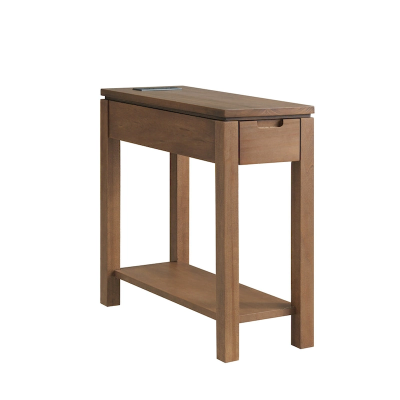 Leick Home Charging Cade Wood Side Table with Drawer