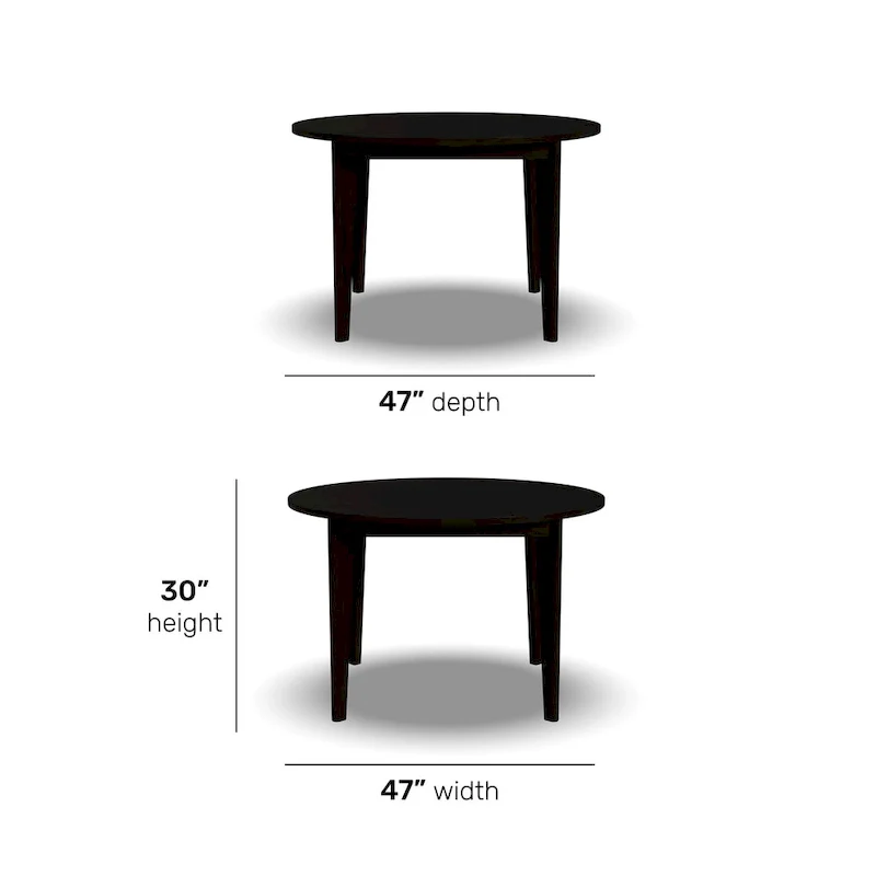 Brentwood Black Wood Round Dining Table