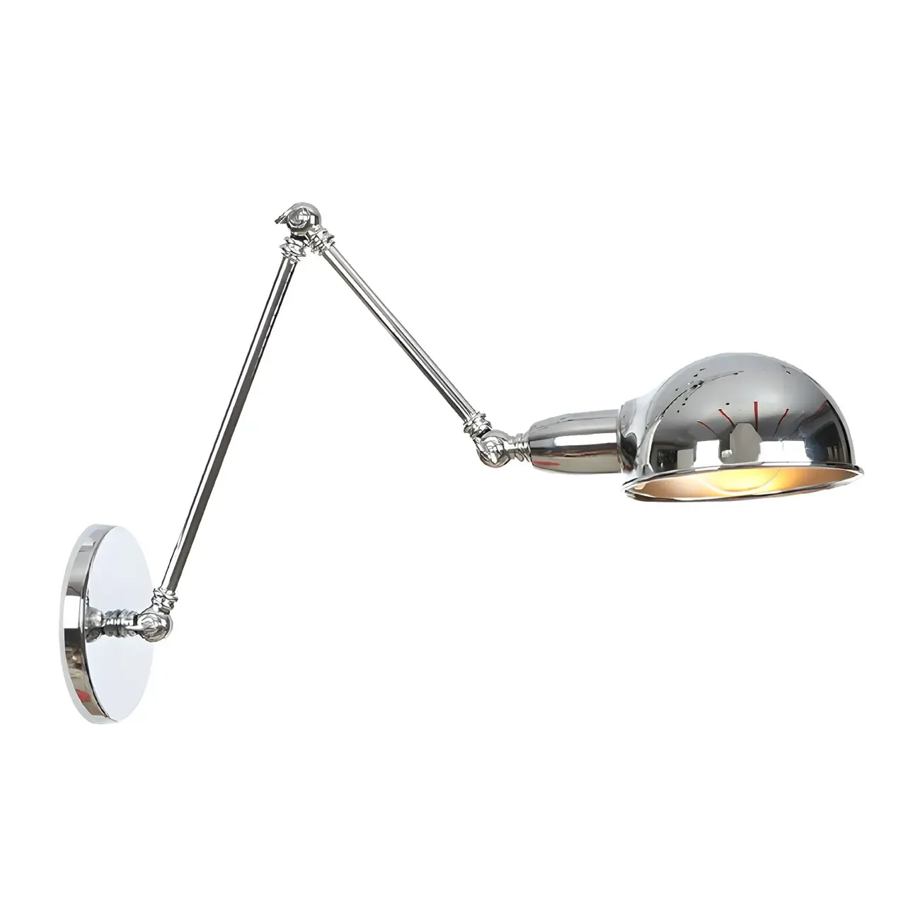 Metal Glossy Dome Swing Arm Wall Light