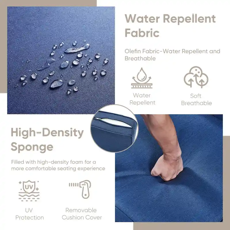 Patio Chairs Rocking Swivel Chiar - 2 Piece - Brown