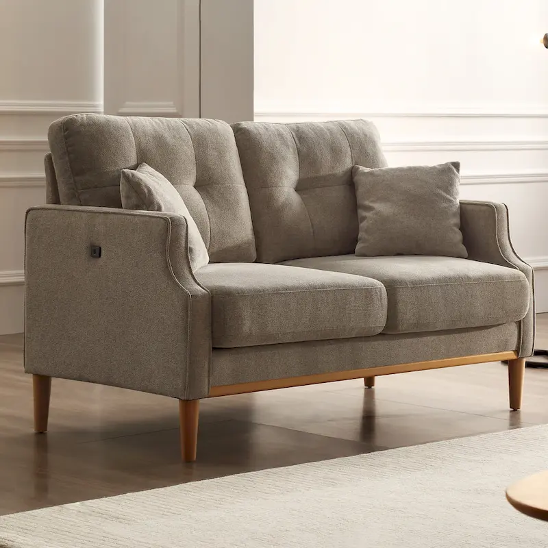 Fabric 2 Seater Loveseat Sofa with USB Charge