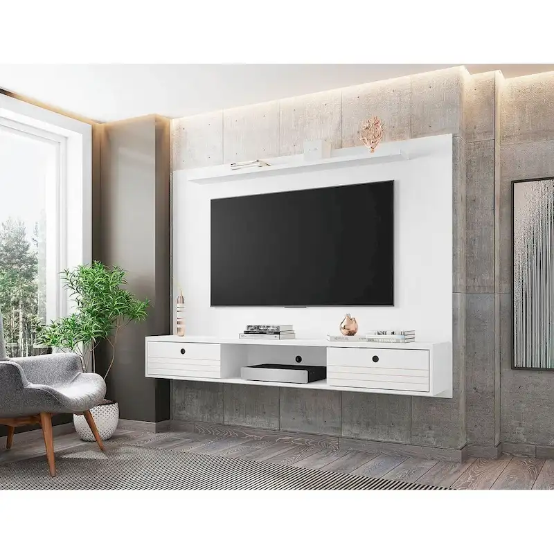 Liberty Mid Century Modern Wood 70.86 Floating Living Room Entertainment Furniture