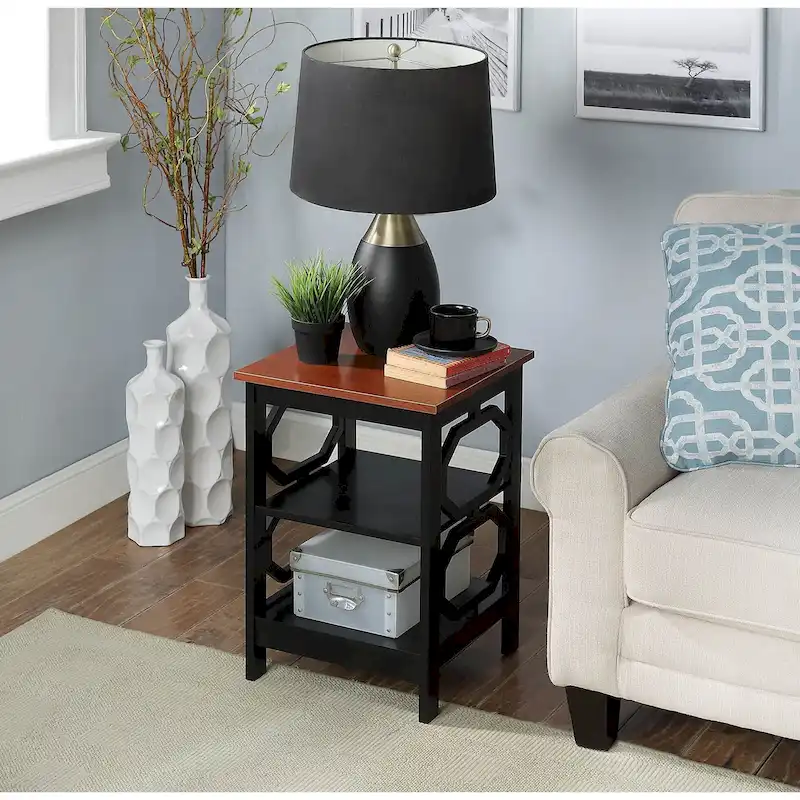 Omega End Table with Shelves