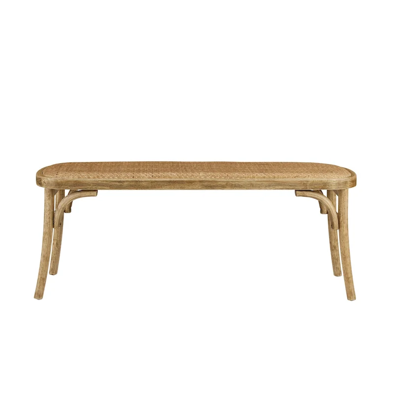 Bentwood Rattan Bench