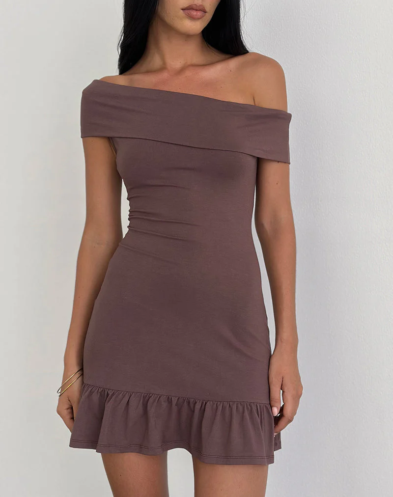 Maufa Mini Dress in Jersey Deep Taupe