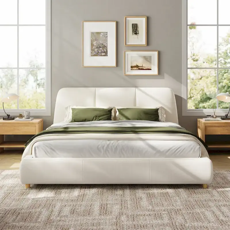 Christopher Knight Home- Mitchell Modern Upholstered Bed Frame