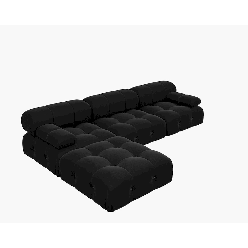 Modern Velvet Upholstered Large Modular Sectional Sofa