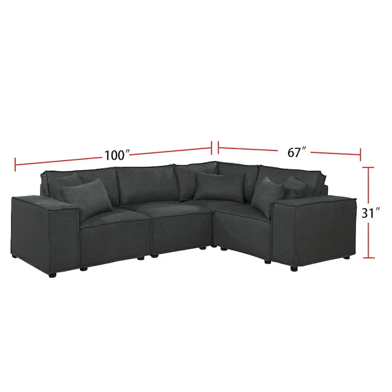 Modular Sectional Sofa with Ottoman